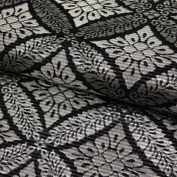 佐々木染織 夏袋帯 黒色 絽袋帯 西陣織 藤の丸 七宝 夏物 正絹［36,300円］ 枚目