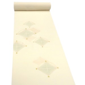 吉澤の友禅 付下 クリーム色 若松菱 着物 正絹 フォーマル 吉澤織物［198,000円］