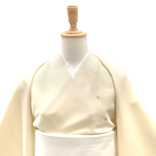 吉澤の友禅 付下 クリーム色 若松菱 着物 正絹 フォーマル 吉澤織物［198,000円］ 枚目
