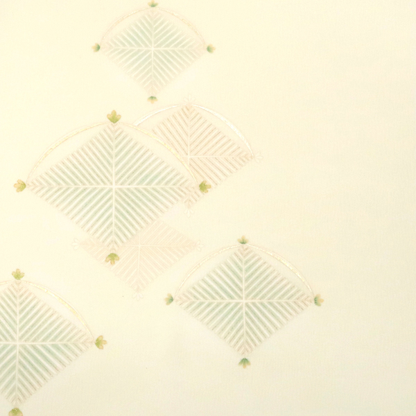 吉澤の友禅 付下 クリーム色 若松菱 着物 正絹 フォーマル 吉澤織物［198,000円］ 枚目