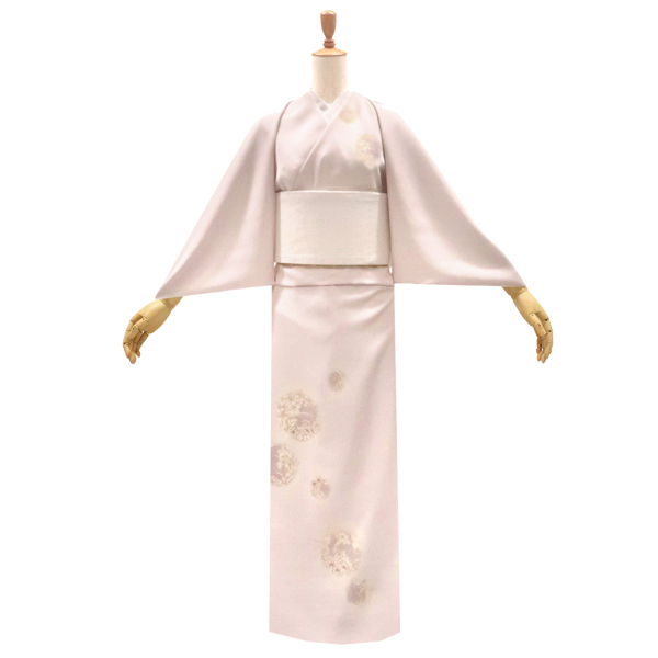 吉澤の友禅 付下 訪問着 薄ピンク 花の丸 着物 正絹 吉澤織物［198,000円］ 枚目