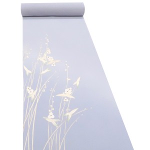 吉澤の友禅 付下 訪問着 薄紫 沢瀉 着物 反物 新品 正絹 フォーマル 吉澤織物［198,000円］