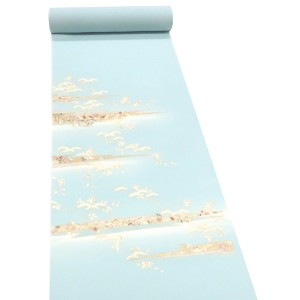 吉澤の友禅 付下 訪問着 水色 霞 松 橘 着物 反物 正絹 フォーマル 吉澤織物［198,000円］