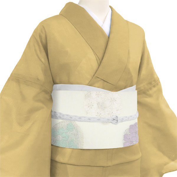 佐々木染織 夏帯 袋帯 フォーマル 絽袋帯 西陣織 白色 花の丸 夏物 正絹［36,300円］ 枚目