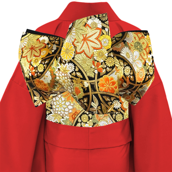 絲屋善創 振袖用袋帯 袋帯 黒色 輪繋ぎ 正絹 成人式［143,000円］ 枚目