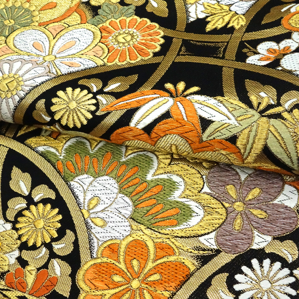 絲屋善創 振袖用袋帯 袋帯 黒色 輪繋ぎ 正絹 成人式［143,000円］ 枚目