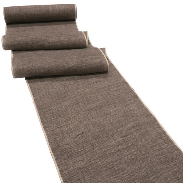 本麻 近江ちぢみ 着物 薄茶色 格子 夏着物 近江縮［88,000円］ 枚目