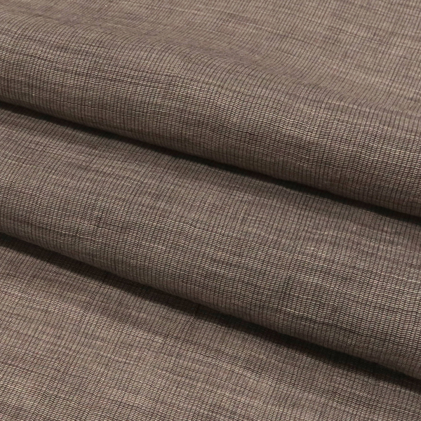 本麻 近江ちぢみ 着物 薄茶色 格子 夏着物 近江縮［88,000円］ 枚目