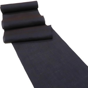 近江ちぢみ 本麻着物 紺×茶色 縞 夏着物 近江縮［88,000円］