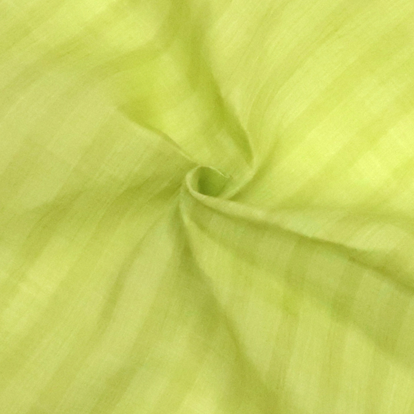 本麻 近江ちぢみ 着物 ライムグリーン色 黄緑 縞 夏着物 近江縮［88,000円］ 枚目