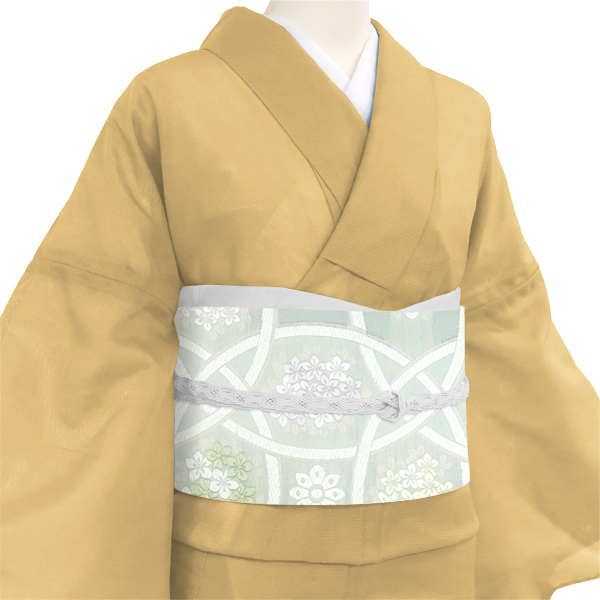 ふくい 夏袋帯 西陣織 水色 フォーマル 礼装用 紗 輪繋ぎ 正絹［99,000円］ 枚目
