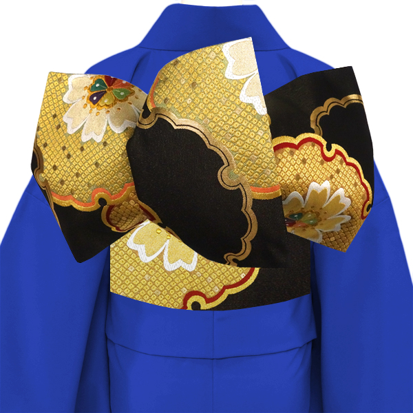 高島織物 振袖袋帯 黒 雪輪 桜 成人式 西陣織 フォーマル 古典柄［198,000円］ 枚目