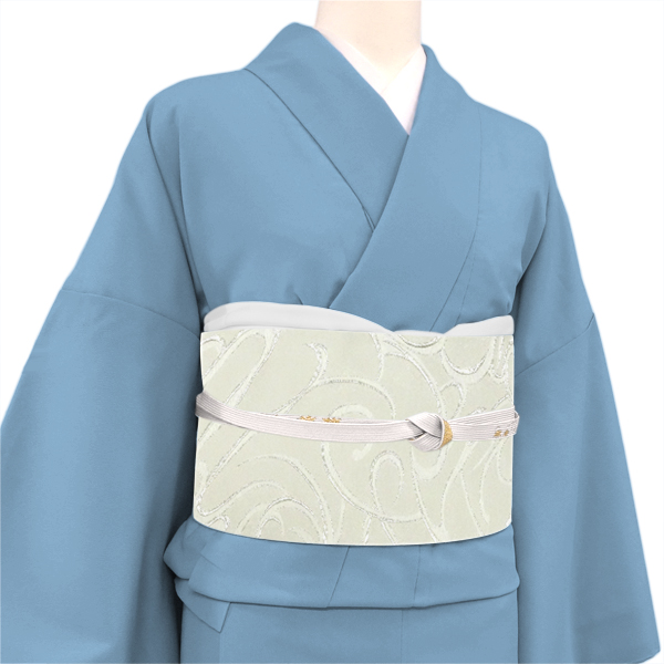 佐々木染織 袋帯 フォーマル 白 流水 正絹 西陣織［36,300円］ 枚目