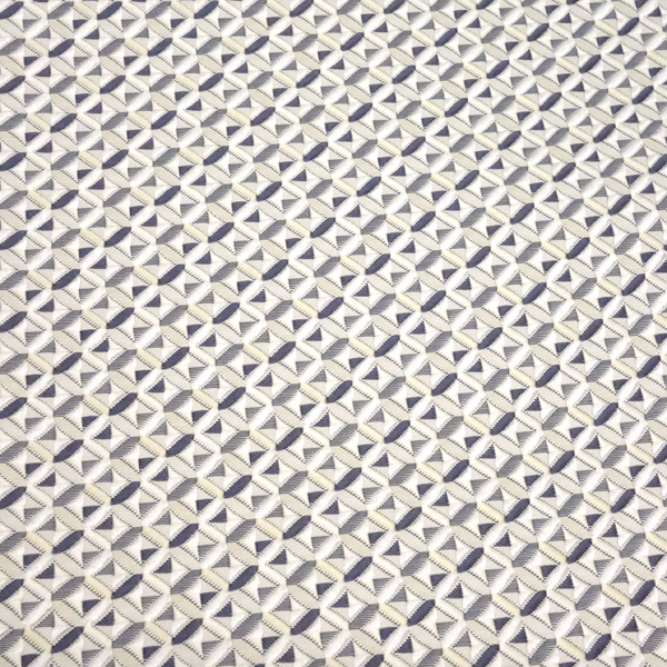 琥珀織 博多帯 名古屋帯 シルバー 銀 正絹 本場筑前博多織 幾何学文様［165,000円］ 枚目