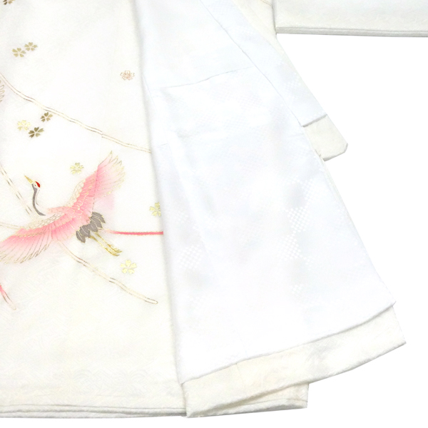 お宮参り 女の子 京友禅産着 白 正絹 着物 初着 くす玉 薬玉 鶴［49,500円］ 枚目