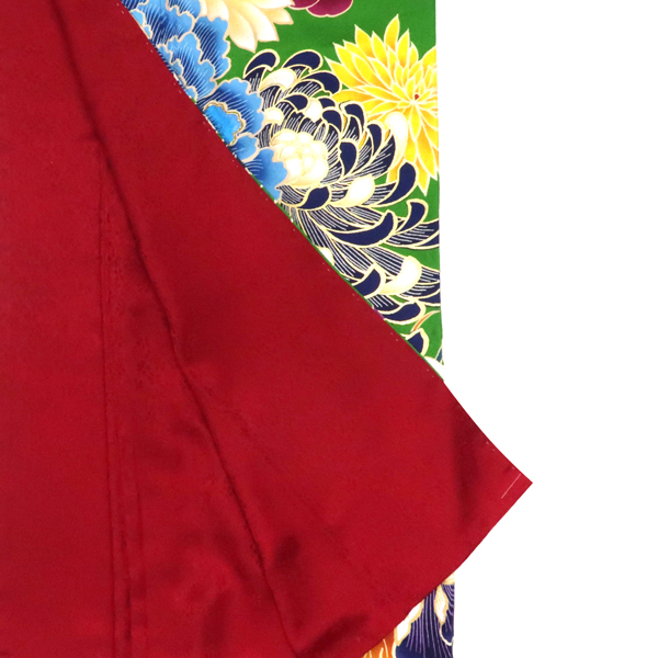 振袖 古典柄 牡丹 菊 正絹 黄緑 成人式［110,000円］ 枚目