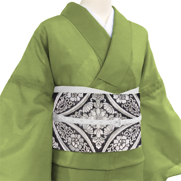 佐々木染織 絽袋帯 西陣織 絹 花七宝 黒［36,300円］ 枚目
