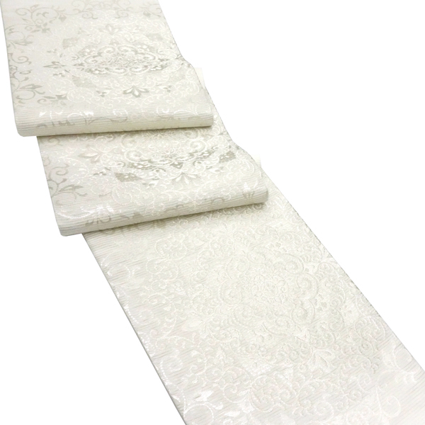 佐々木染織 夏帯 袋帯 白 フォーマル 大華文 絽袋帯 西陣織 正絹 礼装 夏帯［36,300円］ 枚目