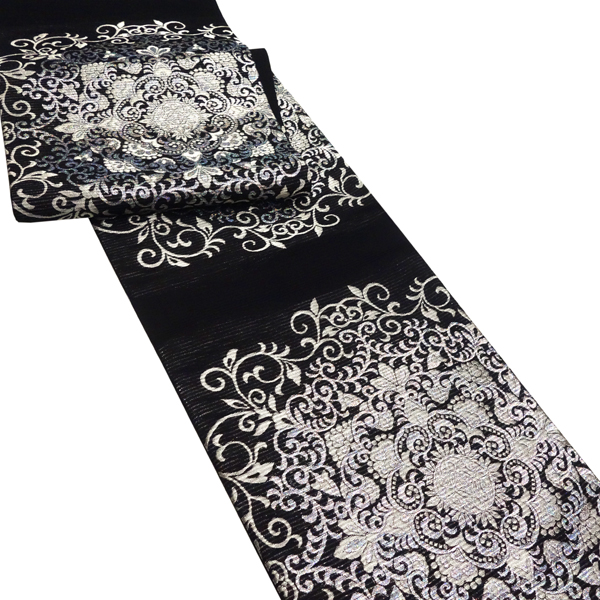 佐々木染織 西陣織 絽袋帯 大華文 黒 フォーマル 正絹［36,300円］ 枚目