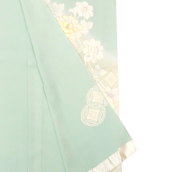 吉澤の友禅 訪問着 牡丹唐草 七宝 薄青緑［228,800円］ 枚目