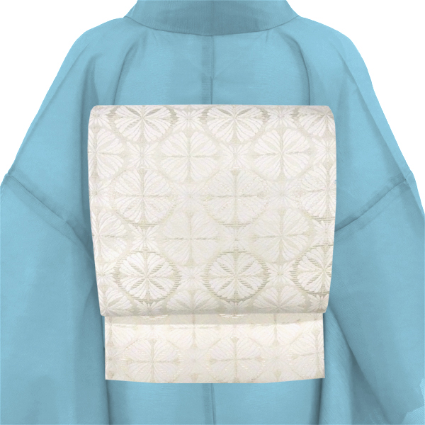 志都香 夏袋帯 絽袋帯 フォーマル 白色 西陣織 菊文 丸文 夏物 正絹［121,000円］ 枚目