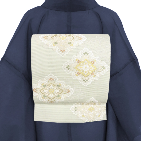 志都香 夏袋帯 本袋帯 西陣織 絹 花菱 薄緑［97,900円］ 枚目