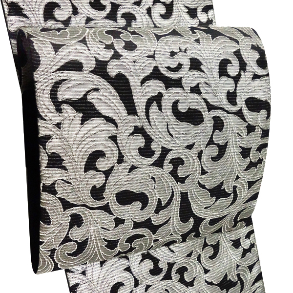 佐々木染織 夏帯 袋帯 黒 西陣織 絽袋帯フォーマル 唐草 更紗［36,300円］ 枚目