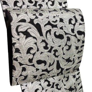 佐々木染織 夏帯 袋帯 黒 西陣織 絽袋帯フォーマル 唐草 更紗［36,300円］