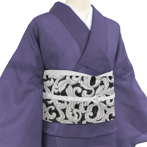 佐々木染織 夏帯 袋帯 黒 西陣織 絽袋帯フォーマル 唐草 更紗［36,300円］ 枚目