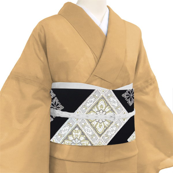 志都香 夏袋帯 本袋帯 西陣織 絹 花菱 菱繋ぎ 黒［99,000円］ 枚目