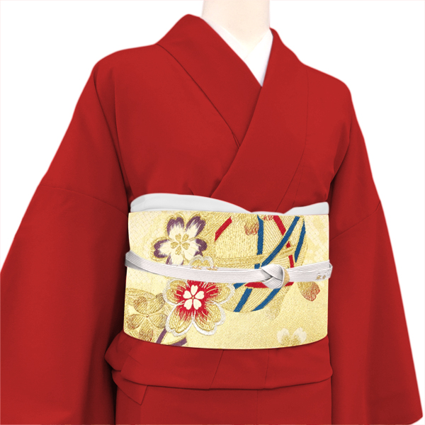 廣部商事 振袖用袋帯 西陣織 絹 毬 鞠 桜 金 ゴールド［35,200円］ 枚目
