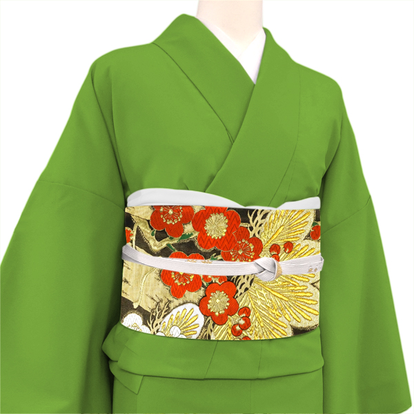 絲屋善創 袋帯 振袖用 黒×金 正絹 松竹梅 成人式 フォーマル 古典柄 絹［143,000円］ 枚目