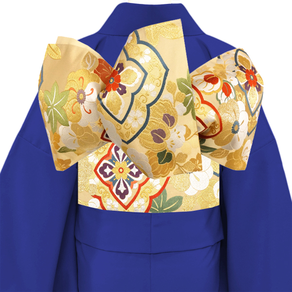 白寿苑 振袖用袋帯 金 正絹 振袖帯 西陣織 綾錦菱花文［58,000円］ 枚目