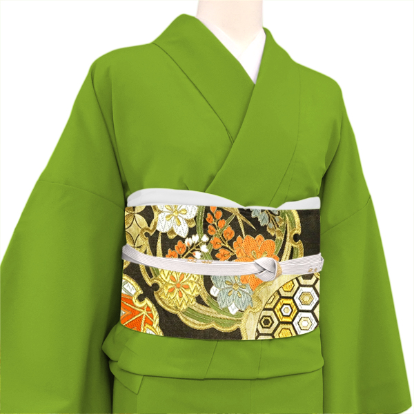 絲屋善創 振袖袋帯 黒×金 正絹 西陣織 成人式 古典柄 雪輪［143,000円］ 枚目