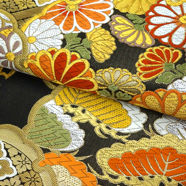 絲屋善創 振袖袋帯 黒×金 正絹 西陣織 成人式 古典柄 雪輪［143,000円］ 枚目