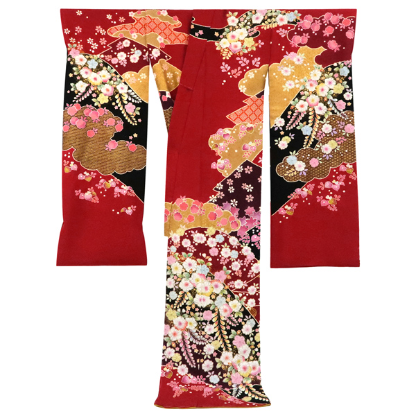 十日町 翠山 振袖 辻ヶ花 赤色［198,000円］ 枚目
