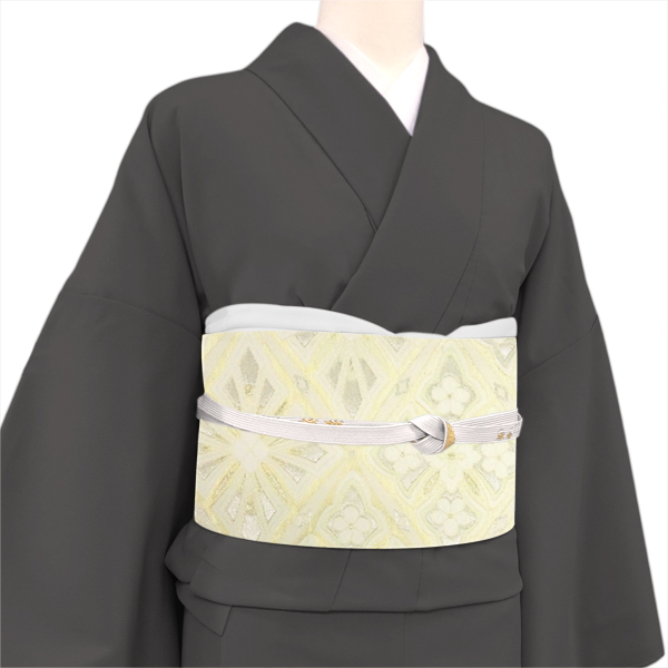 樹織物 袋帯 西陣織 礼装用 金色 絹 花菱 古典柄［44,000円］ 枚目